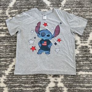 Stitch Graphic Tee - Gray ladies Shirt